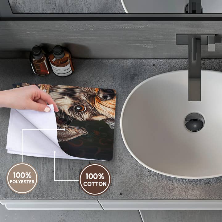 3dRose - Wholesale Bath Towel - 3dRose, Miniature Schnauzer Royal Portrait Canine Majesty, Towel3