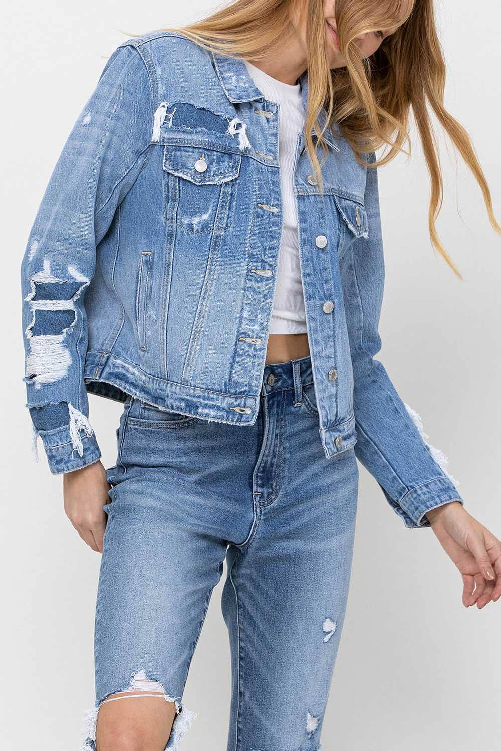 Blaue Seele KLASSISCHE JEANSJACKE IM USED-LOOK V2161J für den Großhandel auf Faire3