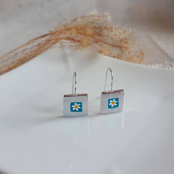 PASTACUITA – Engroshandel Hængeøreringe og creoløreringe – „Millefiori“ firkantede krog øreringe. klassisk og grundlæggende4