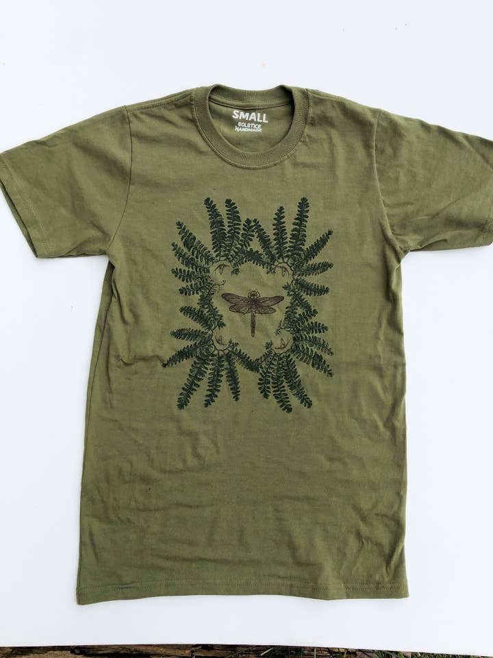 Camiseta de Algodón Orgánico Libélula para venta al por mayor de Solstice Handmade