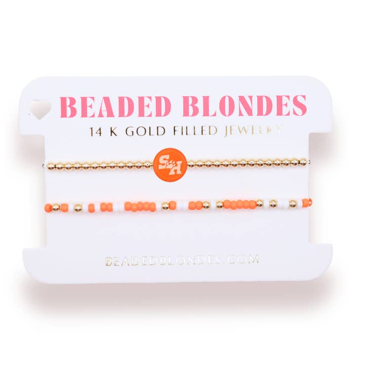 Sam Houston + Sprinkle Logo Bracelet Stack of 2 for wholesale by Beaded Blondes