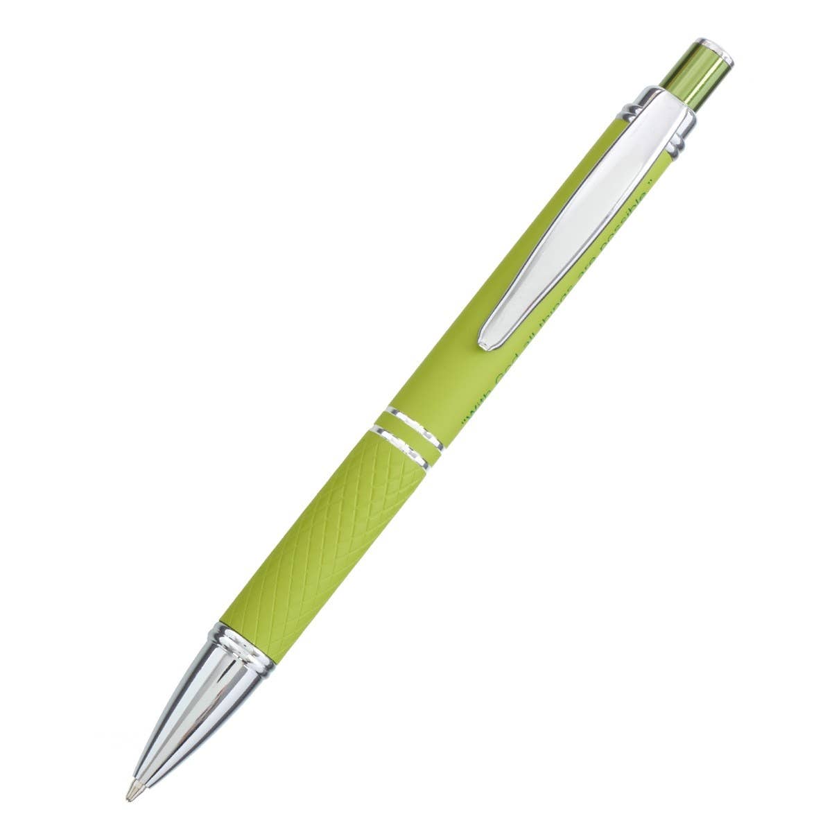 Christian Art Gifts - Wholesale Pen - Pen in Case Green All Things Matt. 19:263
