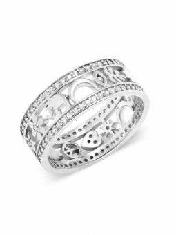 Bague à breloques porte-bonheur CZ Diamonds pour la vente par Nayla Jewelry