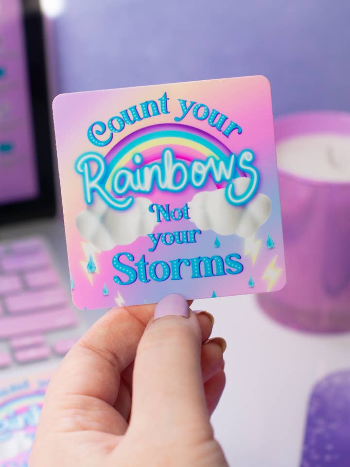 Count Your Rainbows Vinyl Sticker for wholesale by Kate & Kris