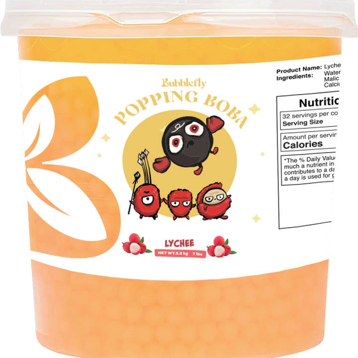 Fresh Boba & Teas - Wholesale Beverage Mix - Lychee Popping Boba0