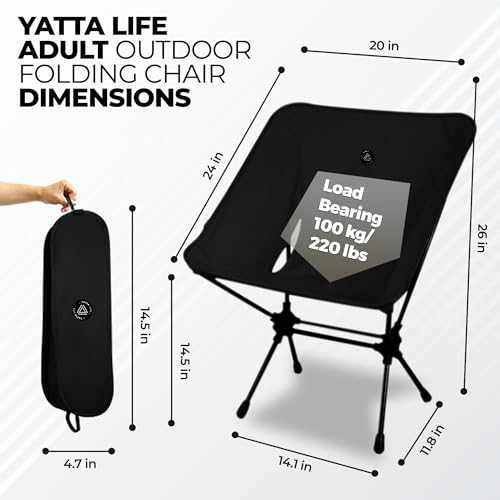 YATTA LIFE - Wholesale Klapstoel - Ultralichte campingstoelen met lage rugleuning en opbergzak - legergroen11
