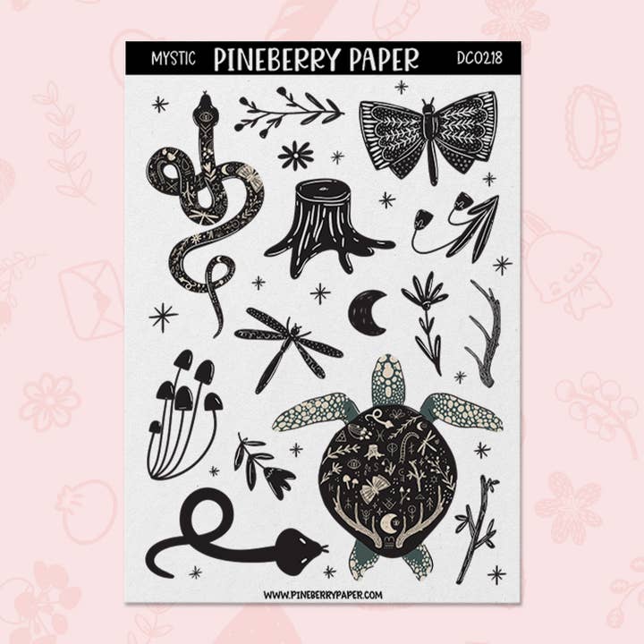 Mystic Nature Sticker Sheet for wholesale by Pineberry Paper