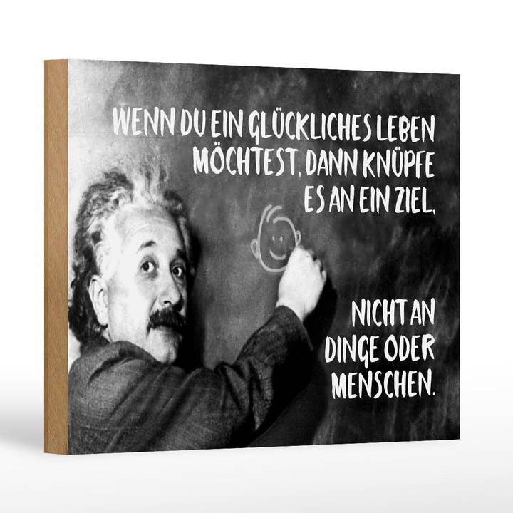 Panneau en bois 12x18 cm Tableau d'Einstein attache-le à un objectif pour la vente par Femer