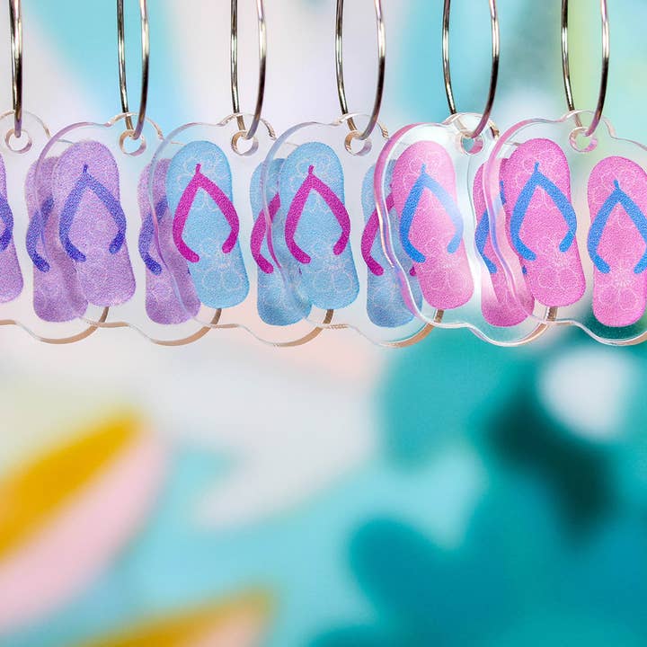 Paper Pattern Silk - Wholesale Dangle earrings - Blue Flip Flops Summer Fun Earrings1