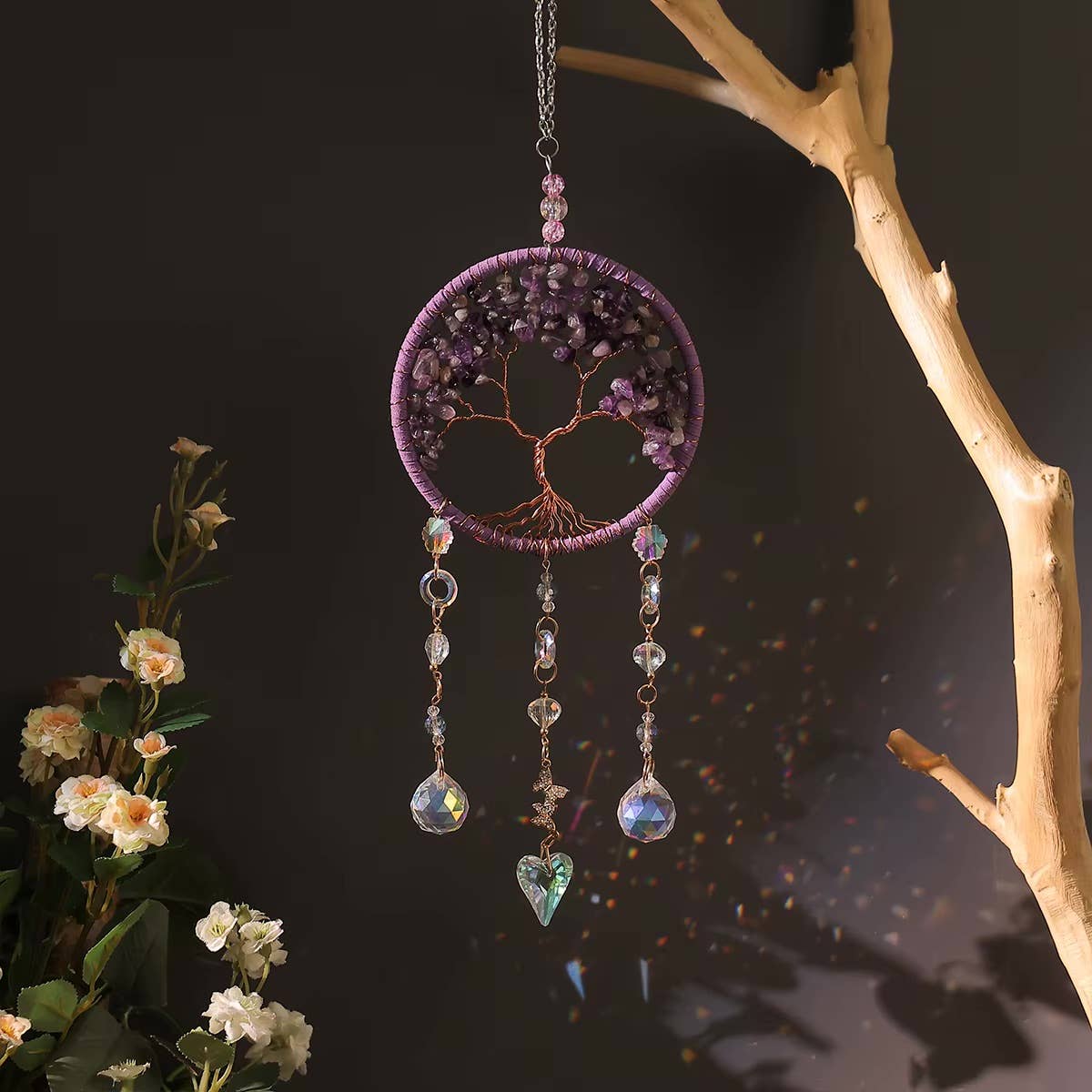 Crystolver (We Cover All Import Fees) - Wholesale Suncatcher - Tree of Life Crystal Suncatchers2