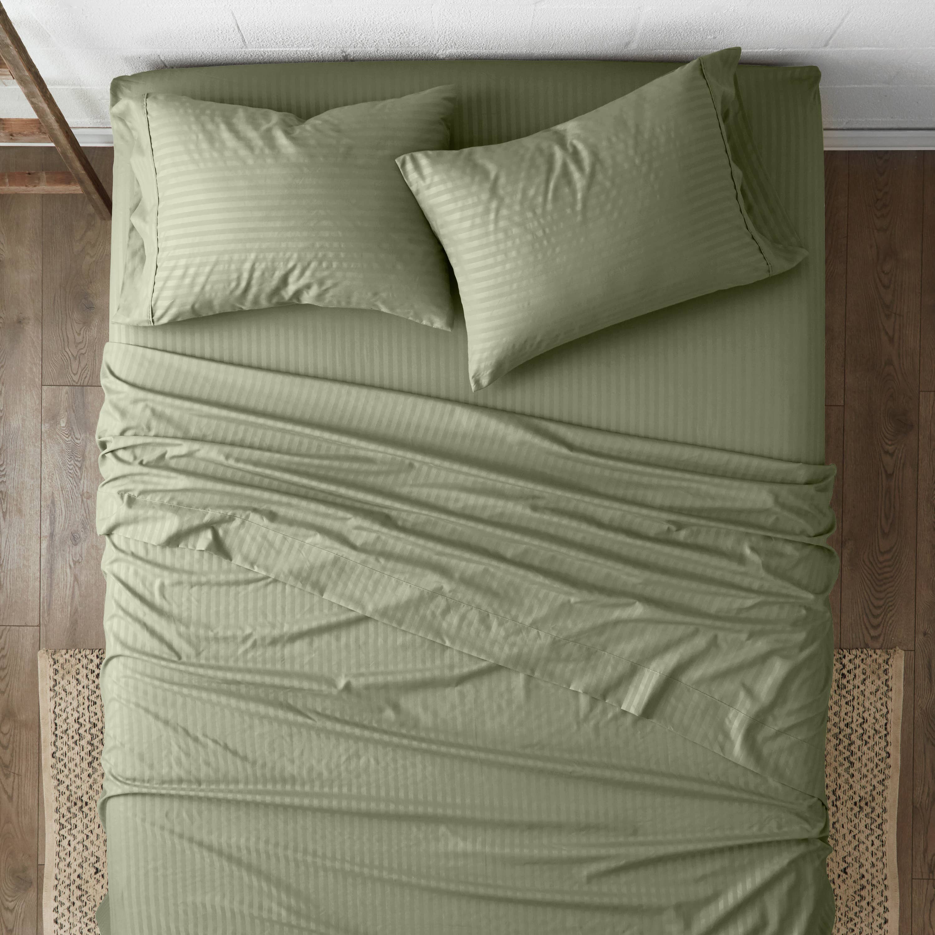 ienjoy Home - Wholesale Sheet Set - Home Collection Premium Striped Embossed 4 Piece Bed Sheet4