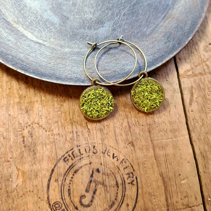 Fields - Wholesale Hoop Earrings - Mossy Hoop Earrings Nature's Jewelry Botanical Garden 4
