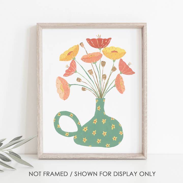 Islay's Terrace - Wholesale Art Print - Folk Poppies 8x10 Art Print1