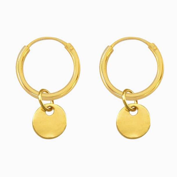 Earrings 12mm with gold coin for wholesale by My Treasure Hunts