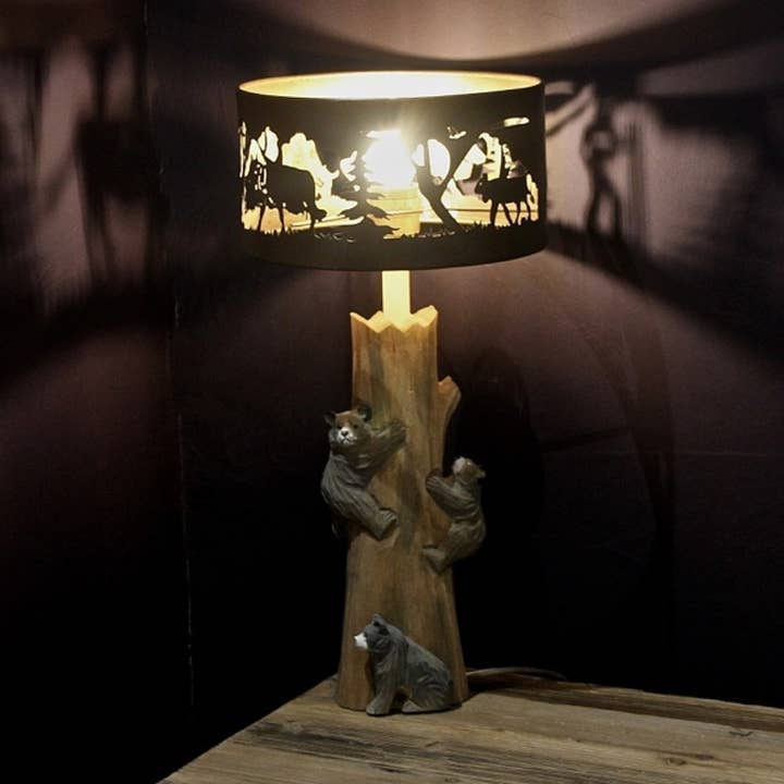 Round lampshade with cow cut for wholesale by LES SCULPTEURS DU LAC