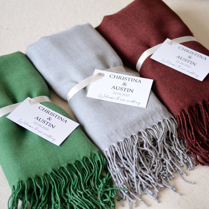 Uniq Favors - Wholesale Scarf - Women's - Pashmina Shawl Wedding, Bridal Shower Favor, Bulk Scarves