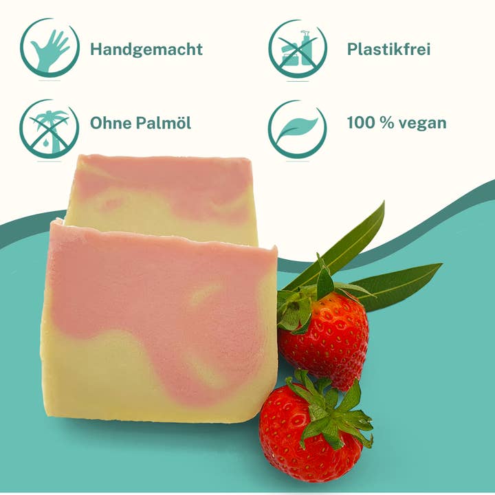 Kleine Auszeit Manufaktur - Vente Lotions corporelles/Gels douches - Beurre de douche fraise-rhubarbe1