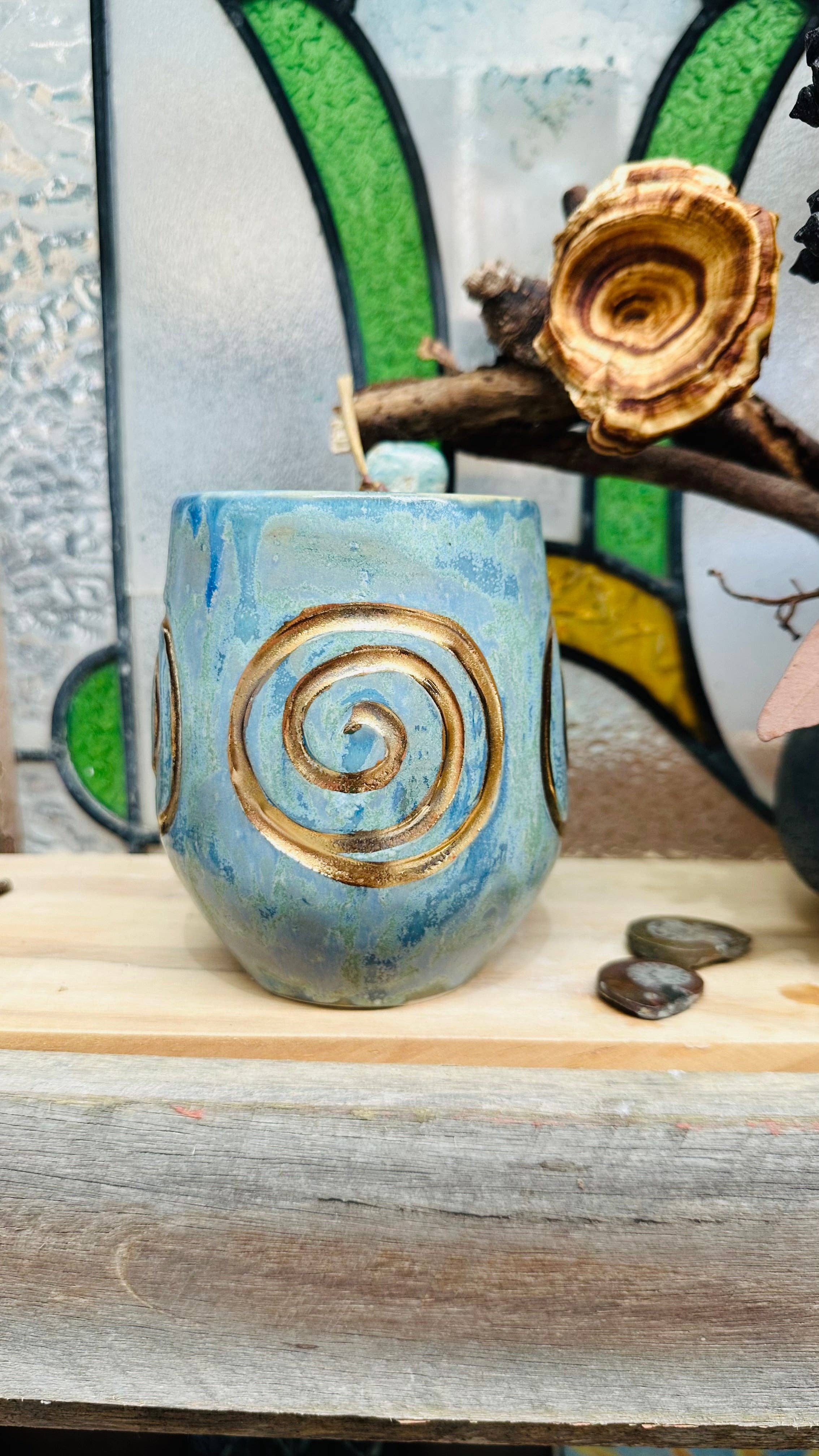 Carys Martin Ceramics - Wholesale  - Ruby in Zoisite Triple Goddess Crystal Mug1