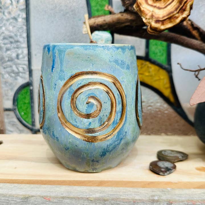 Carys Martin Ceramics - Wholesale - Ruby in Zoisite Triple Goddess Crystal Mug1