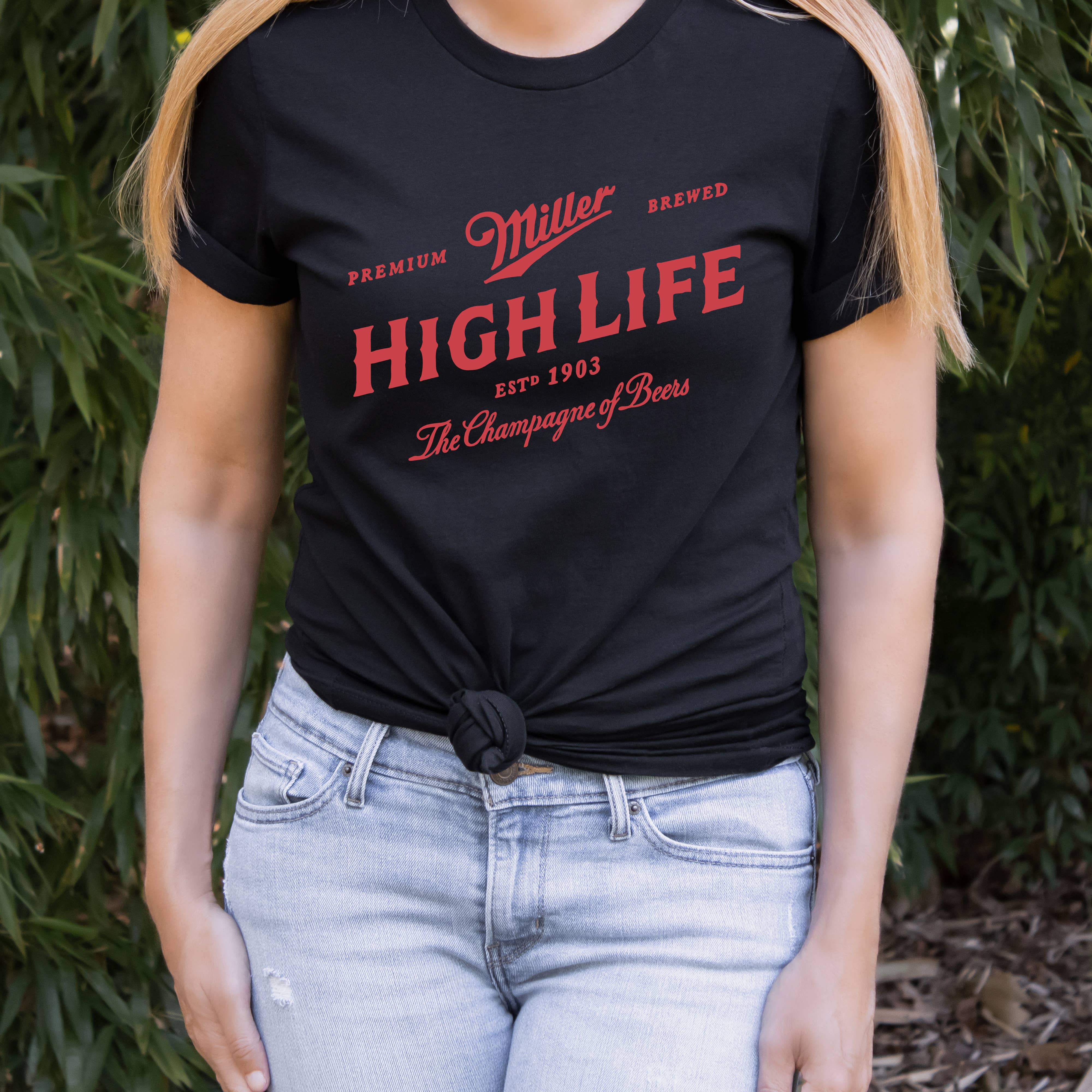 Dakota Soul Tees - Wholesale Screen Printed T-Shirt - Women's - Miller High Life Graphic Tee } Miller Beer Tee | Rodeo Tee2