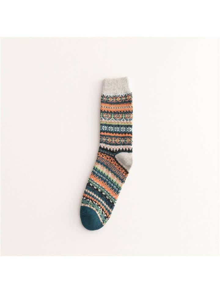 Funkyrel® Atzbranding Limited - Venta al por mayor Calcetines - Mujer - Rufia - Calcetines de invierno de punto a media pierna con estilo británico12