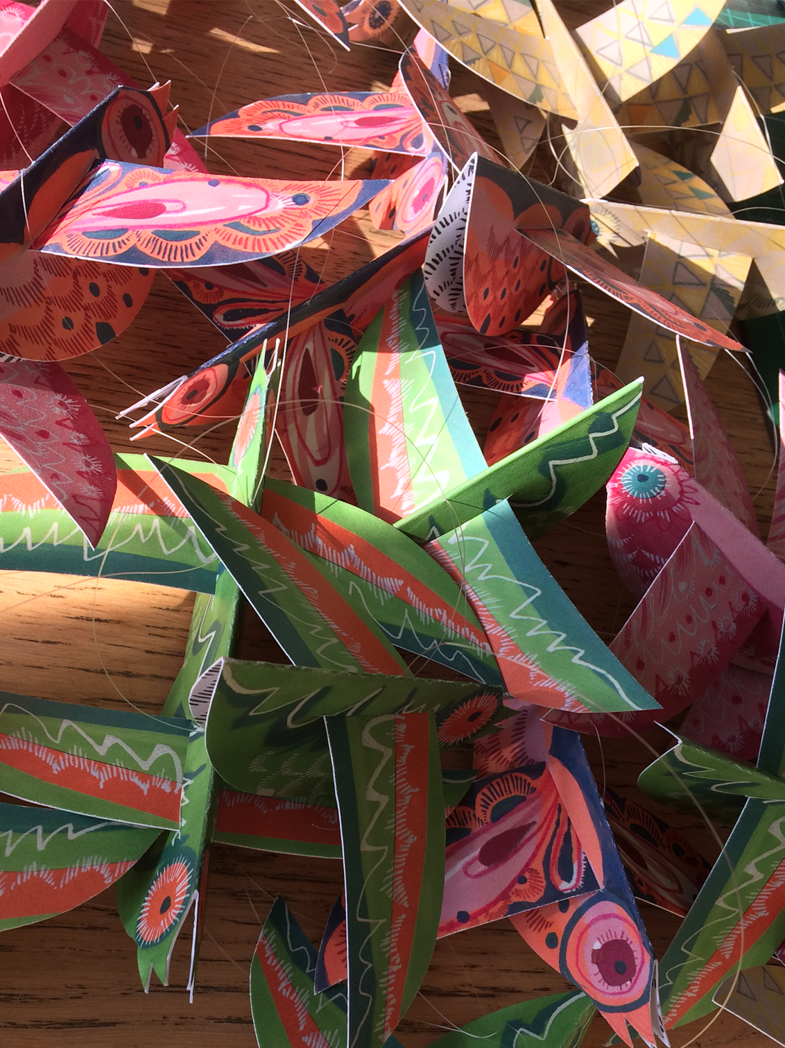 Esther Kent Design – wholesale Mobile – Handmade Colourful Paper Birds Mobile3