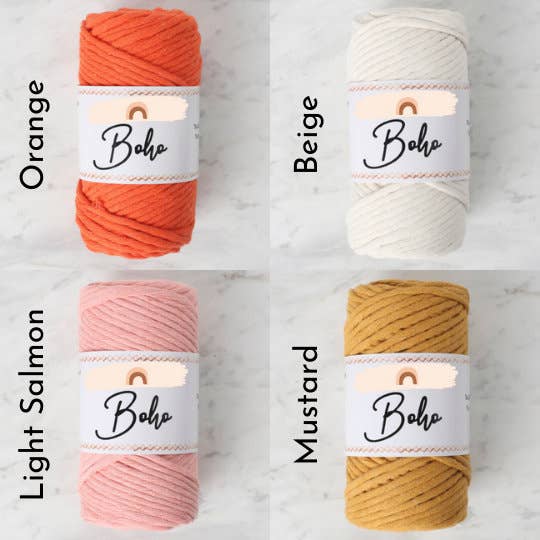 MY BOUQUETS - Wholesale Yarn - Macrame Cord 3-4 mm 100% Cotton | 240 Ft (75 m) | Single Twist, High Quality | Macrame Rope | Macrame String Cotton Yarn | Macrame 3.5 mm