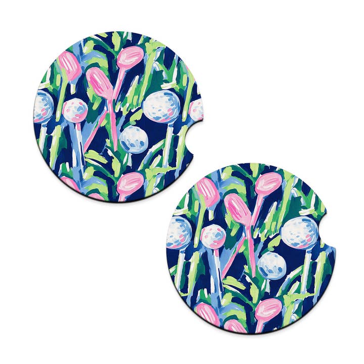 Golf Girl Car Coaster Set for wholesale by Viv&Lou