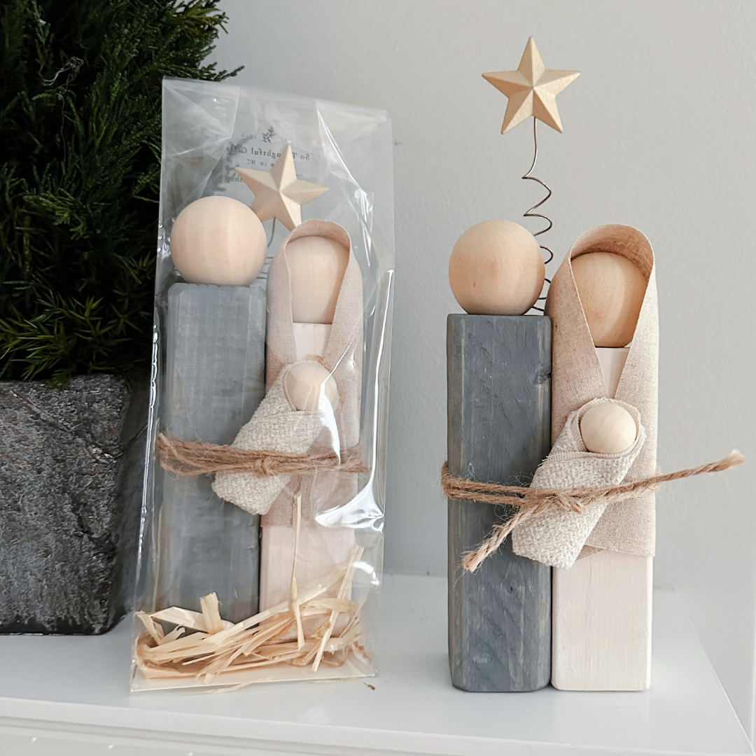 So Thoughtful Gifts - Wholesale Christmas Decoration - Simple Wooden Nativity Set | Hand-painted | Gift Wrapped10