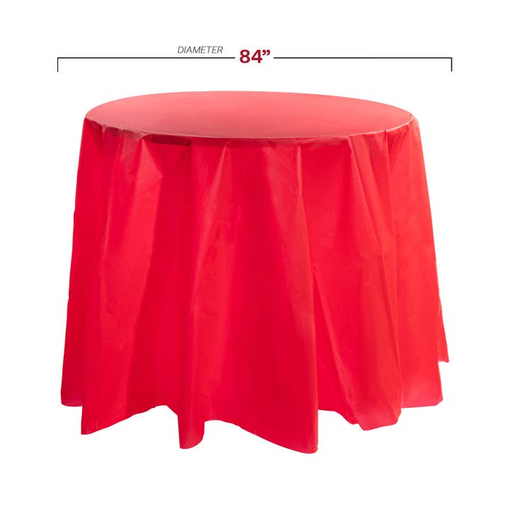 Smarty had a Party - Wholesale Disposable Table Cover/Runner - 84" Red Round Disposable Tablecloth - 1 pc1