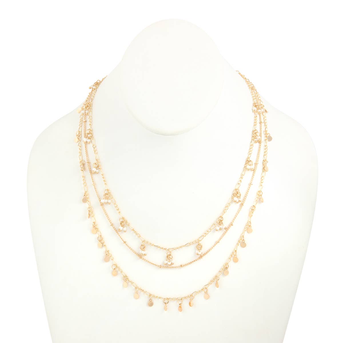 MYS Wholesale Inc - Wholesale Link & Chain Necklace - Three Layered Small Chain Necklace4