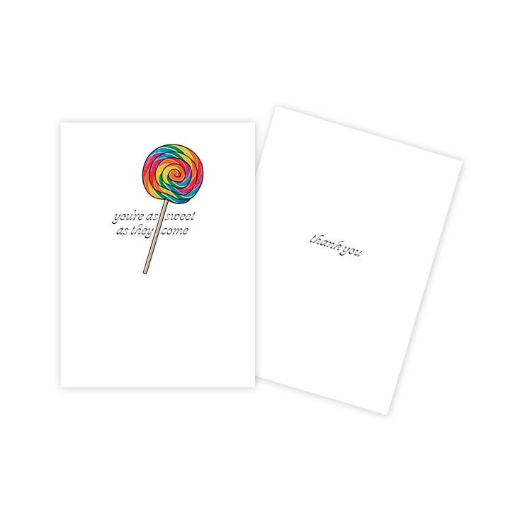 Lollipop Thank You Card for wholesale by Sun Day Greetings