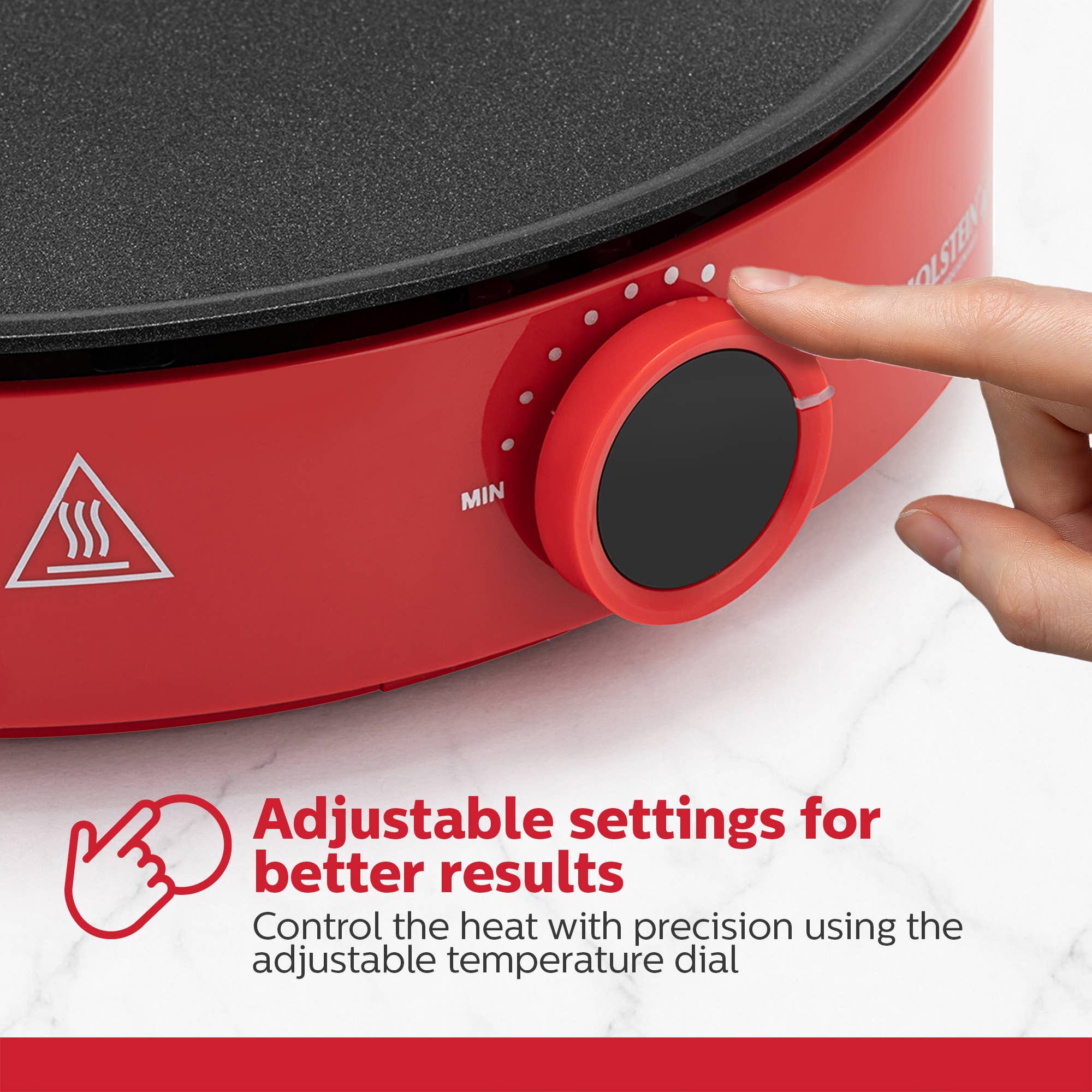 12 inch Red Griddle and Crepe Maker Kitchen Appliance  for wholesale on Faire1