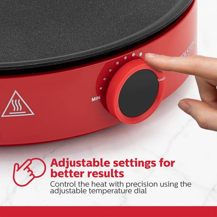 12 inch Red Griddle and Crepe Maker Kitchen Appliance for wholesale on Faire1