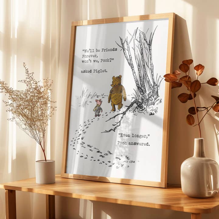 Mouse and Pen Illustration ApS – Engroshandel Plakat – Peter Plys og Grisling A4 plakat