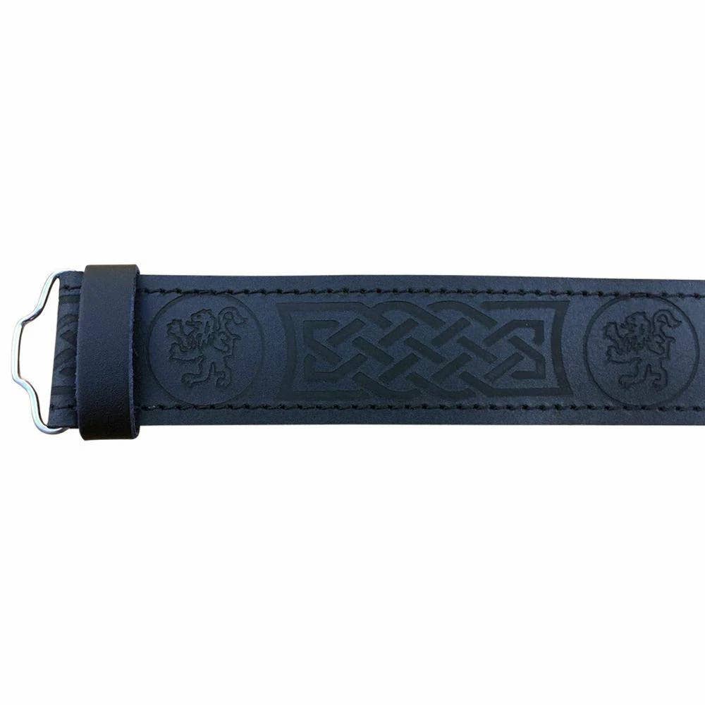 Kilts Boutique - Wholesale Belt - Men's - Scottish Black Leather Kilt Belt – Celtic/Thistle/Masonic1