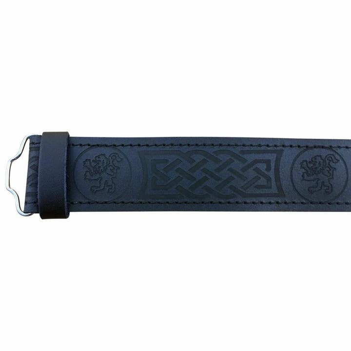 Kilts Boutique - Wholesale Belt - Men's - Scottish Black Leather Kilt Belt – Celtic/Thistle/Masonic1