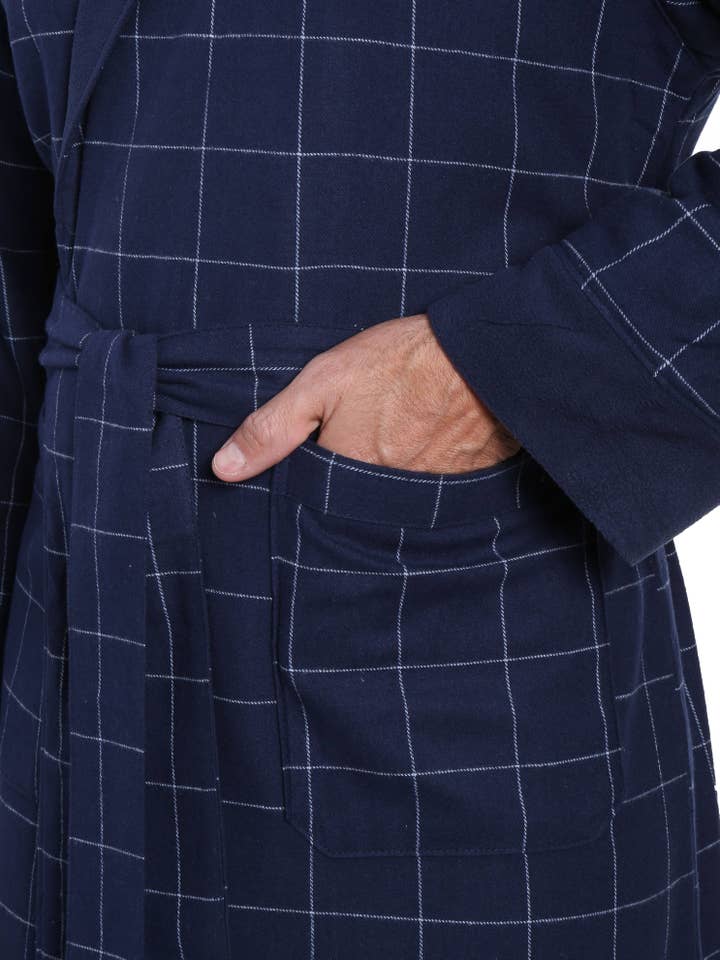 Noble Mount - Wholesale Robe – Men's - Men's Premium 100% Cotton Flannel Fleece Lined Robe59