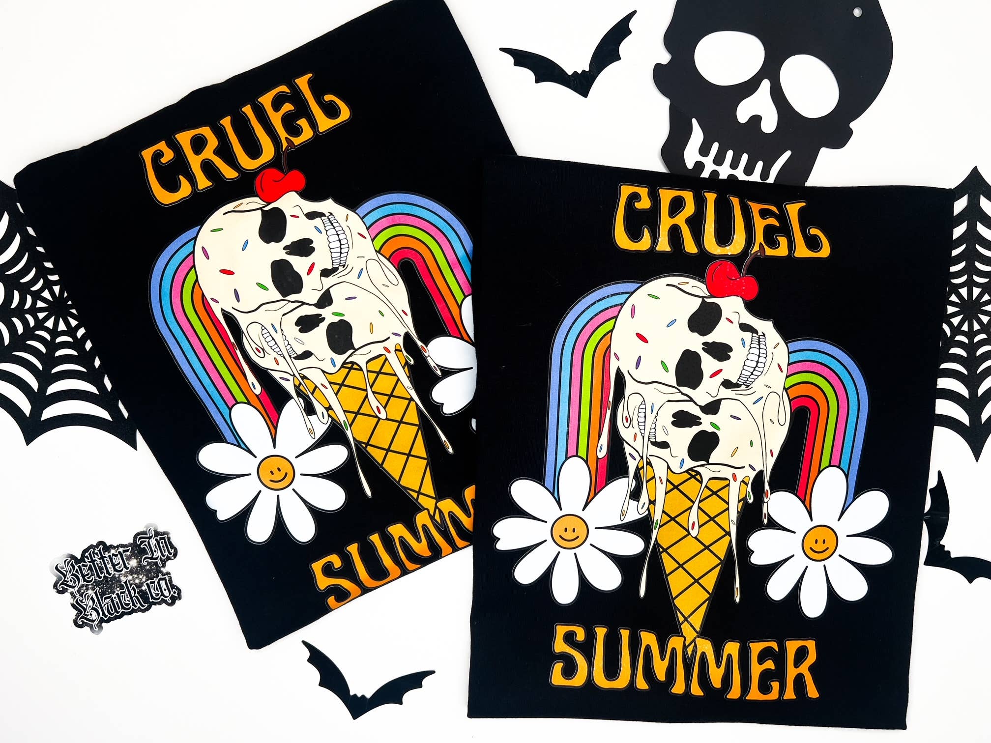 Better In Black Co - Wholesale T-Shirt (Graphic) - Women's -  Cruel Summer - Summer Skull Tee - Summer Shirts  0
