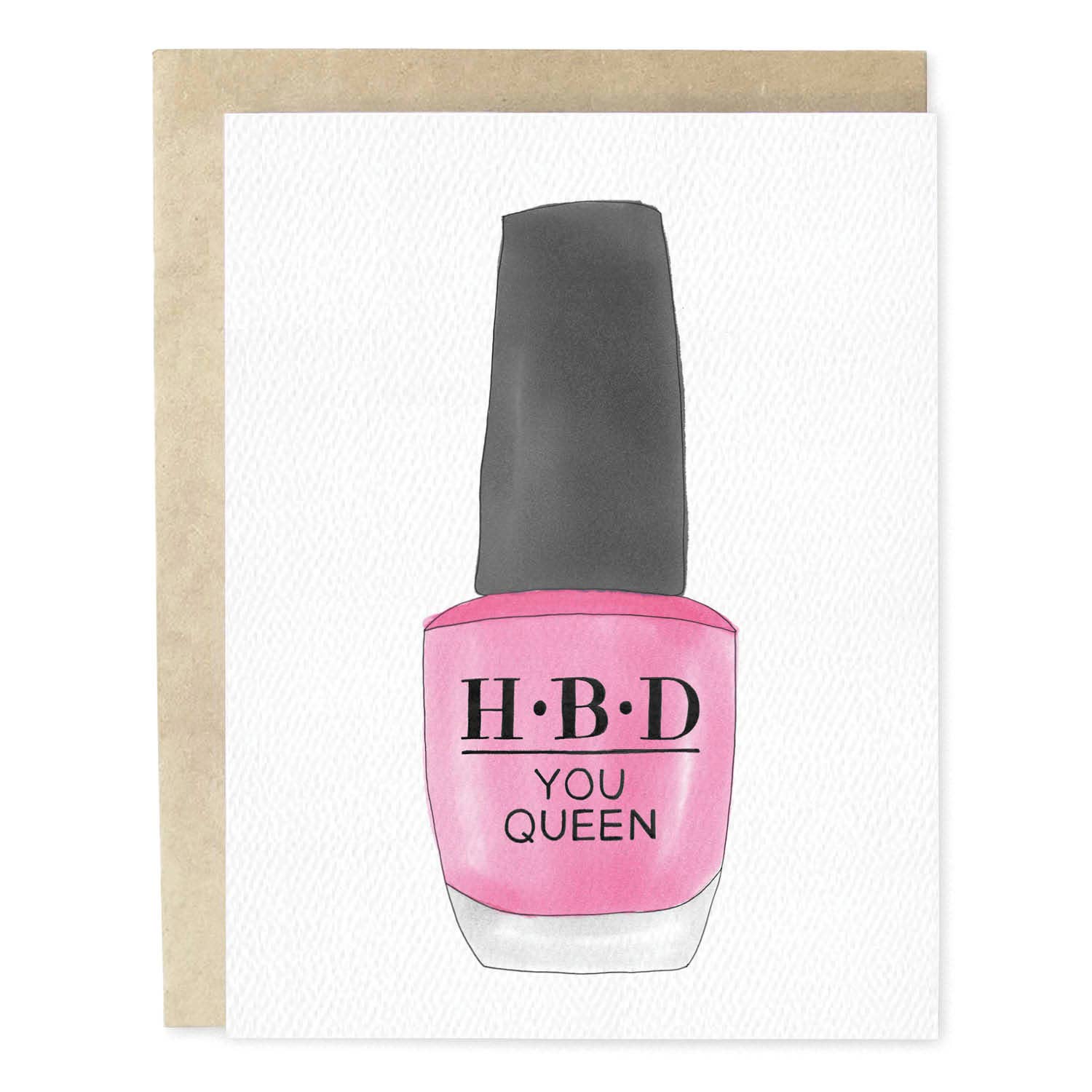 Skribbles - Wholesale Verjaardagskaartje - HBD Queen Nagellak Geïllustreerde Verjaardagskaart1