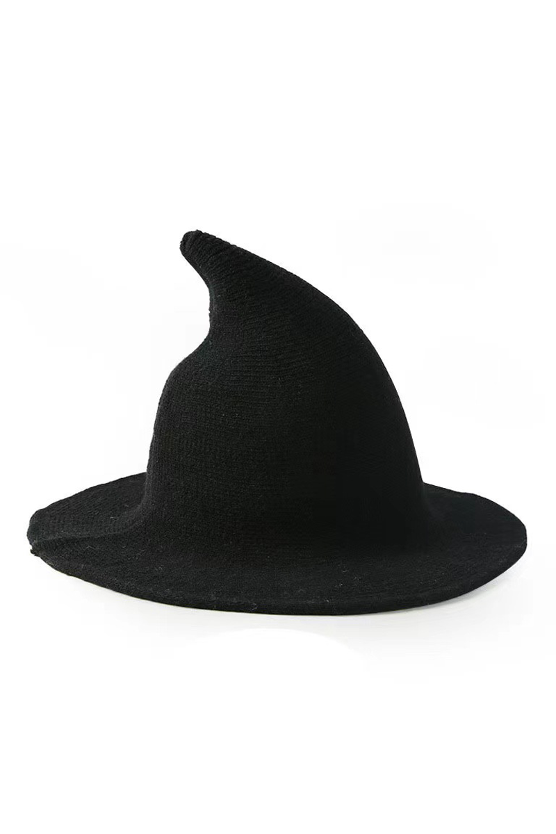 ACCITY - Wholesale Fedora - Women's - Halloween Knit Witch Hat, Wide Brim Pointed Top_CWAH06163