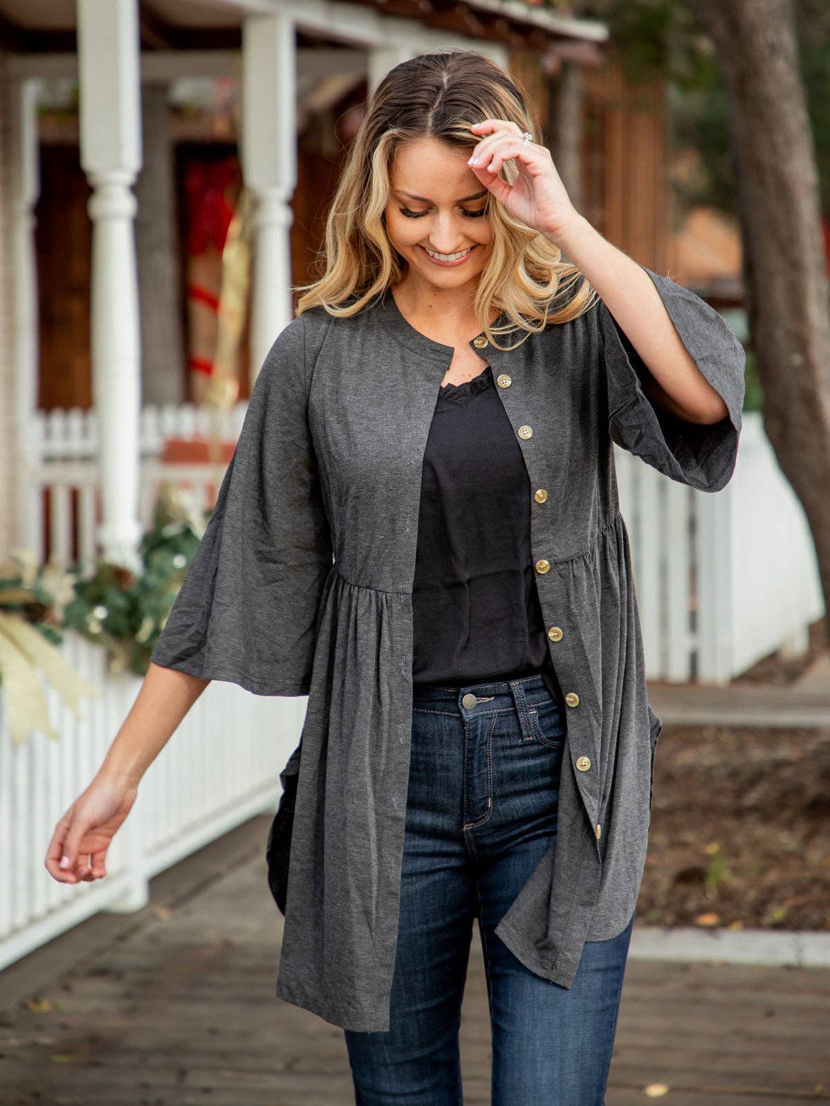 Tickled Teal - Wholesale Cardigan - Women's - Maren Button Cardigan2