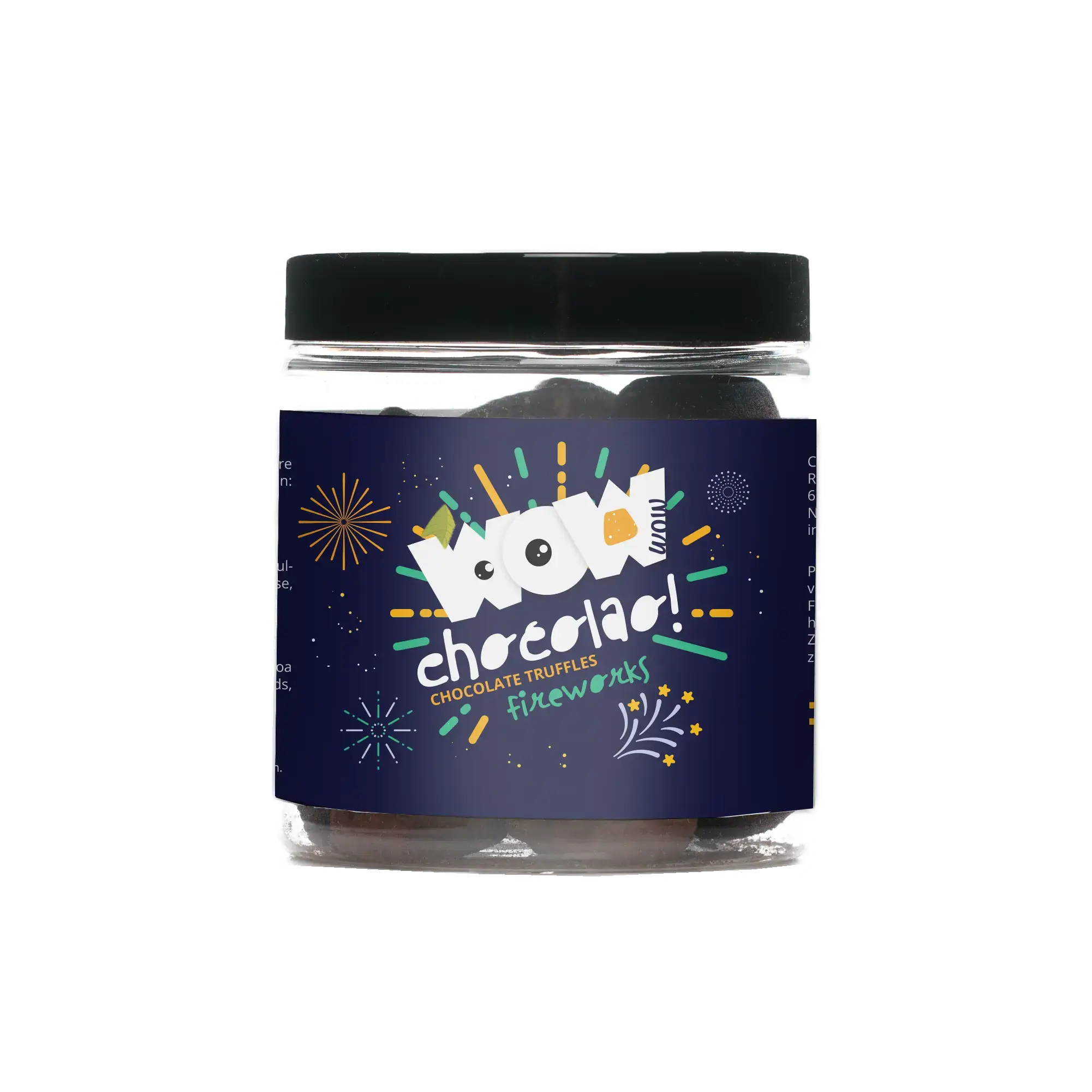WOW Chocolao! - UK Warehouse - Vendita all'ingrosso Dolci ricoperti di cioccolato - Popping Candy - Tartufi di cioccolato di Capodanno - Barattolo regalo 130g0