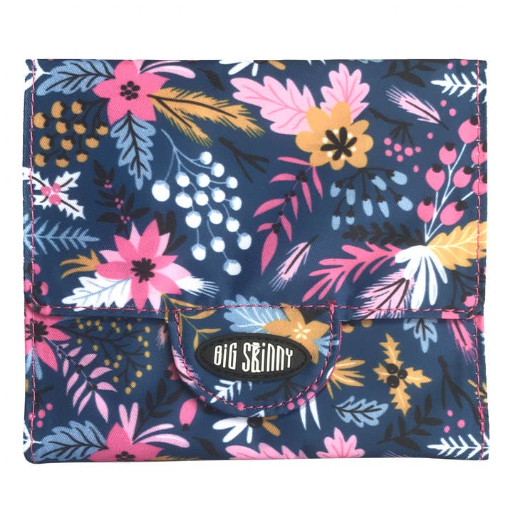 Portefeuille d'embrayage Trixie à trois volets - FloraBERRY pour la vente par Big Skinny Wallets