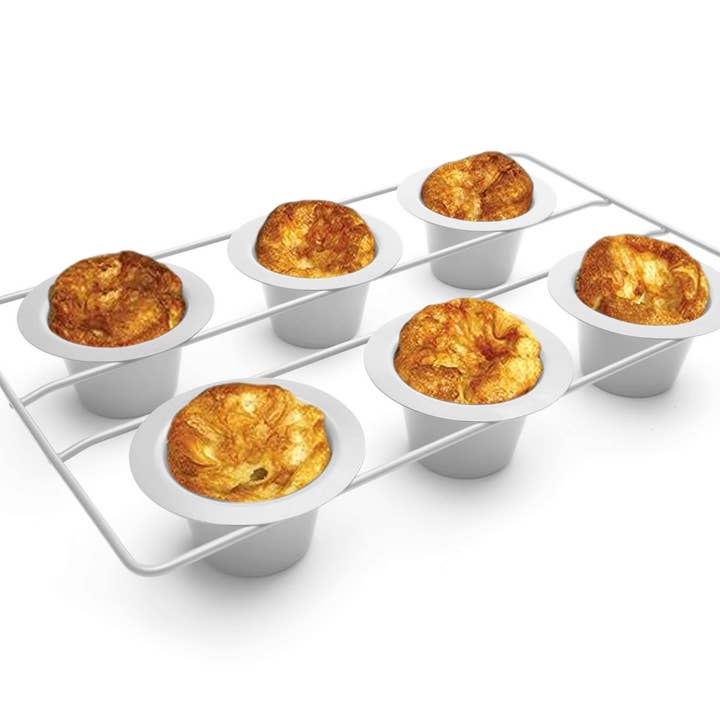 Fox Run Brands - Wholesale Baking Dish - Fox Run Popover Pan, 6 Cup, Stainless Steel, 9" x 15"