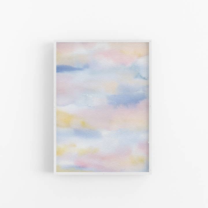 Cotton Candy Clouds | Abstract Watercolor Art Print for wholesale by Letter Lane Design Studio