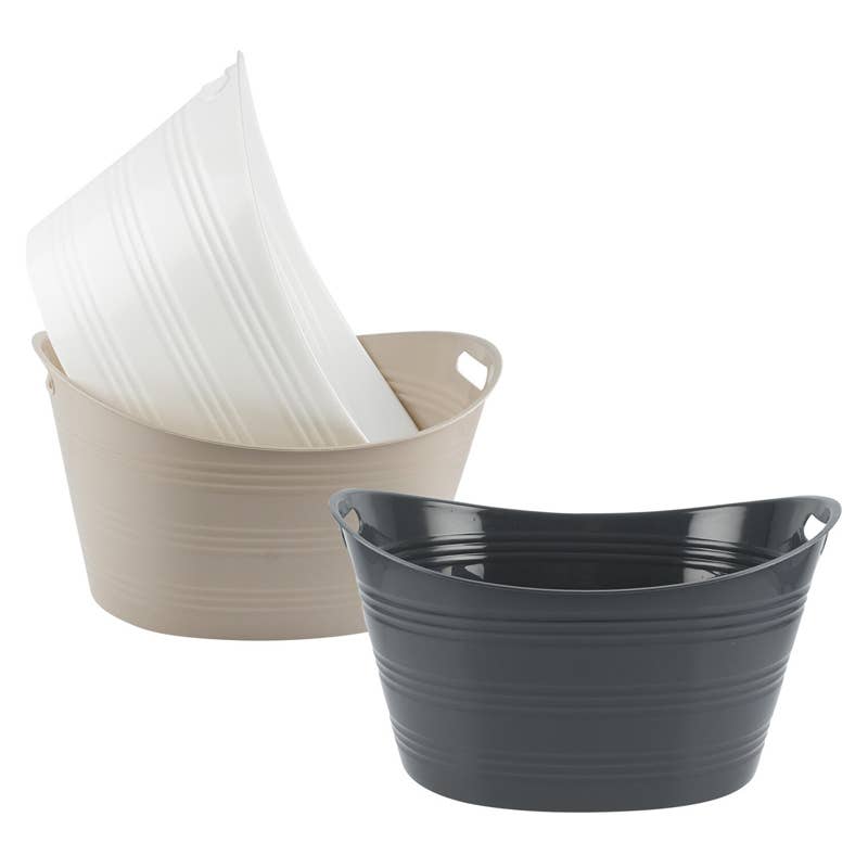 Deluxe Import Trading - Wholesale Bucket/Pail - Plastic Oval Tub- 20.66''- 2 Assortments0