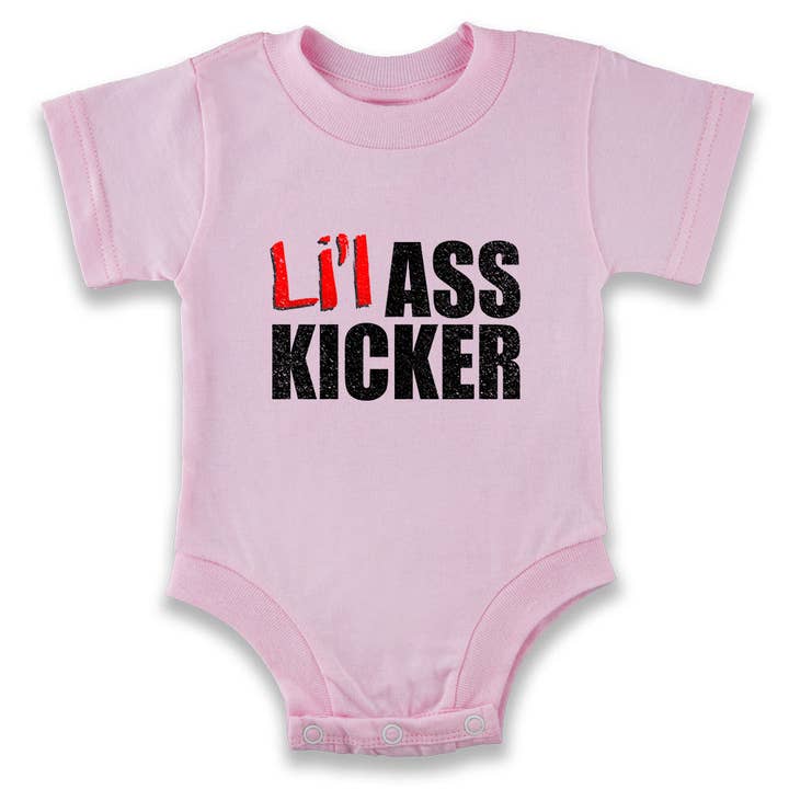 Pop Threads - Wholesale Bodysuit (Non-Footed) - Baby - Lil Ass Kicker Funny Zombie Apocalyse Baby Bodysuit