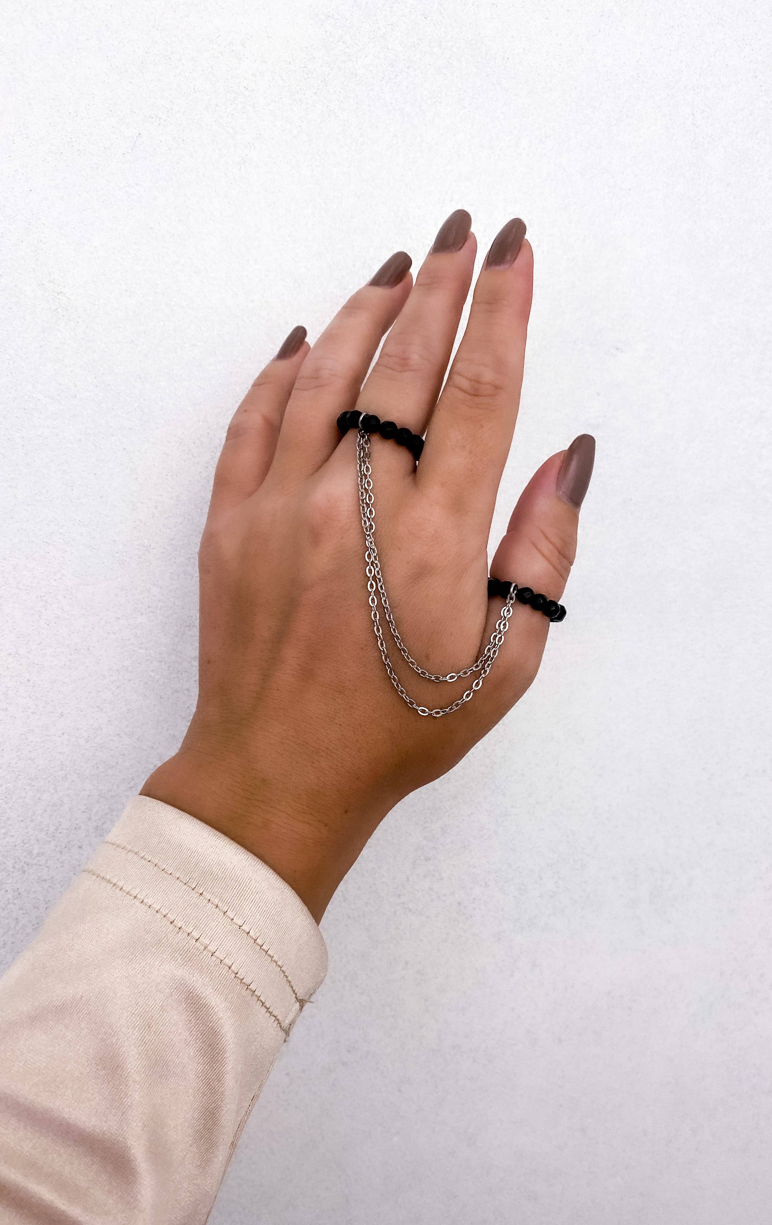 Irina Jewelry New York - Vendita all'ingrosso Anello midi/a fascia - Anello Double Noir1