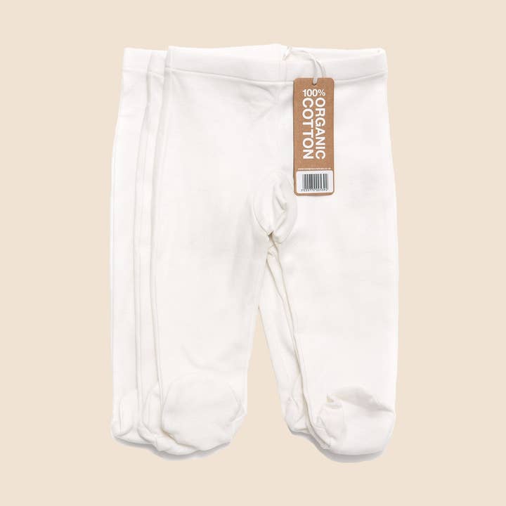 Natural Footed Baby Trousers - Pack of 3 for wholesale by Little Green Radicals